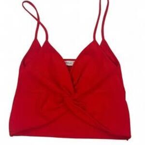 Zara Red Criss Cross Knit Tank
